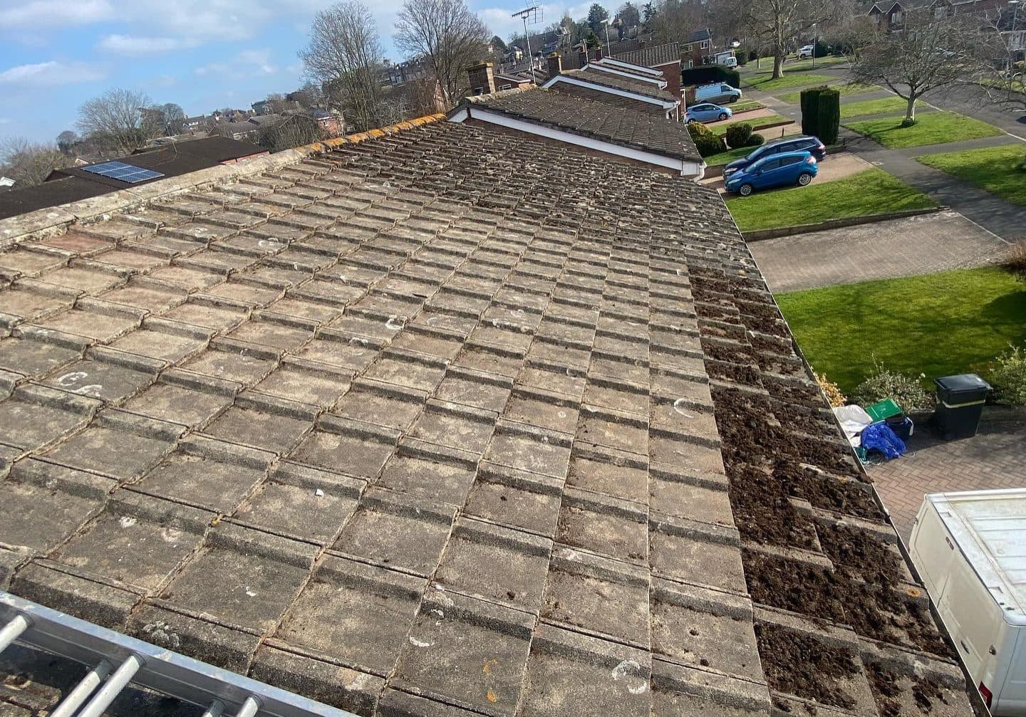 image of roof clean using softwash