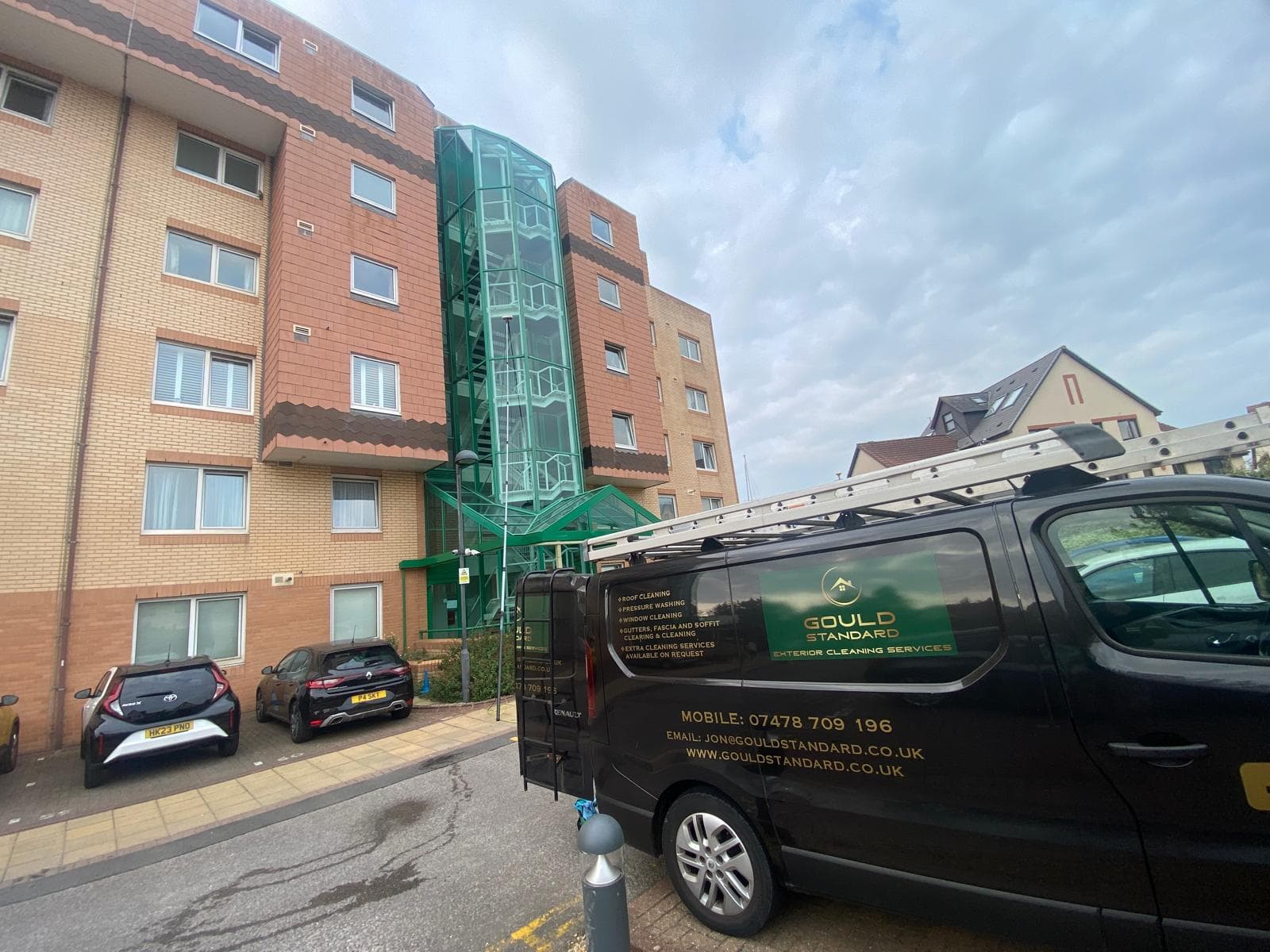 image of windows cleaned on residential block